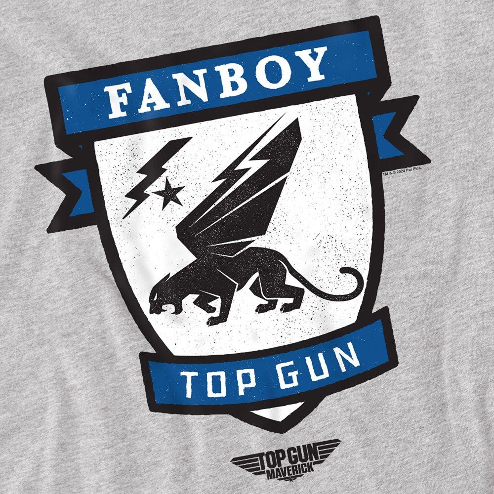 Grey - Top Gun - Top Gun Fanboy Logo T Shirt Athletic Heather - 2