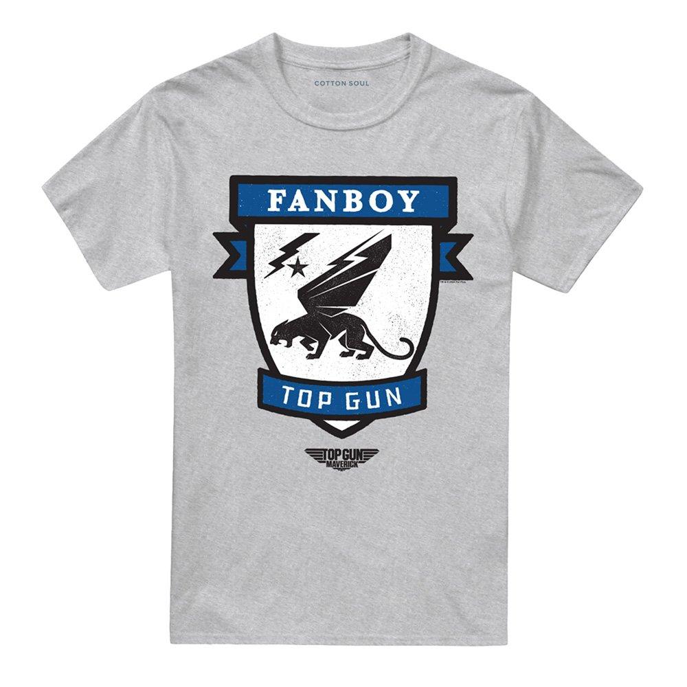 Grey - Top Gun - Top Gun Fanboy Logo T Shirt Athletic Heather - 4