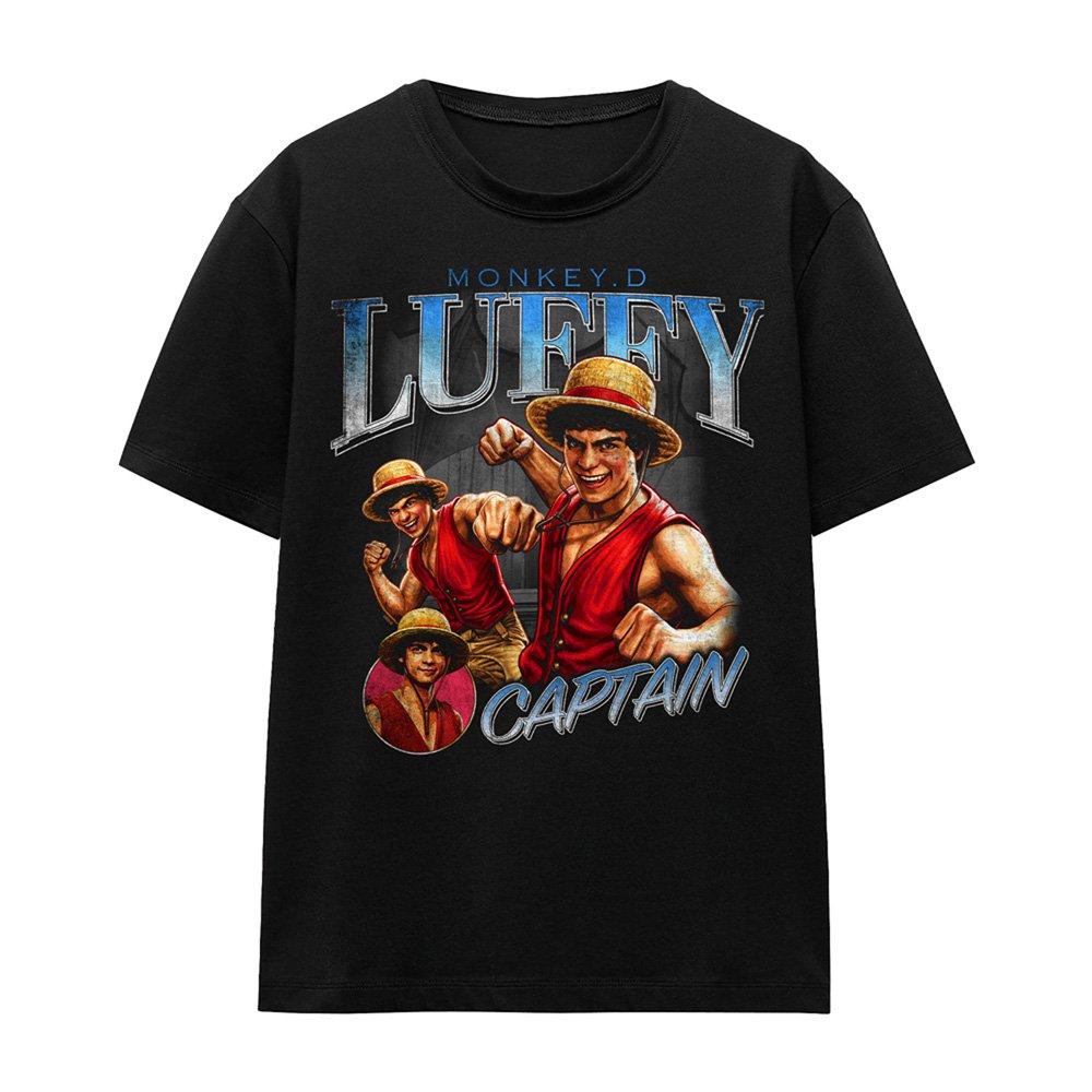 Black - One Piece - One Piece Luffy Homage T-Shirt Black - 4