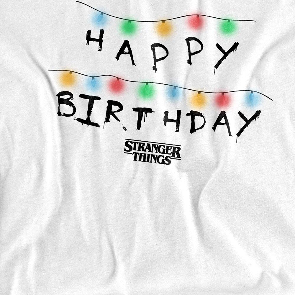 White - Stranger Things - Stranger Things Happy Birthday Lights Kids T-Shirt - 2