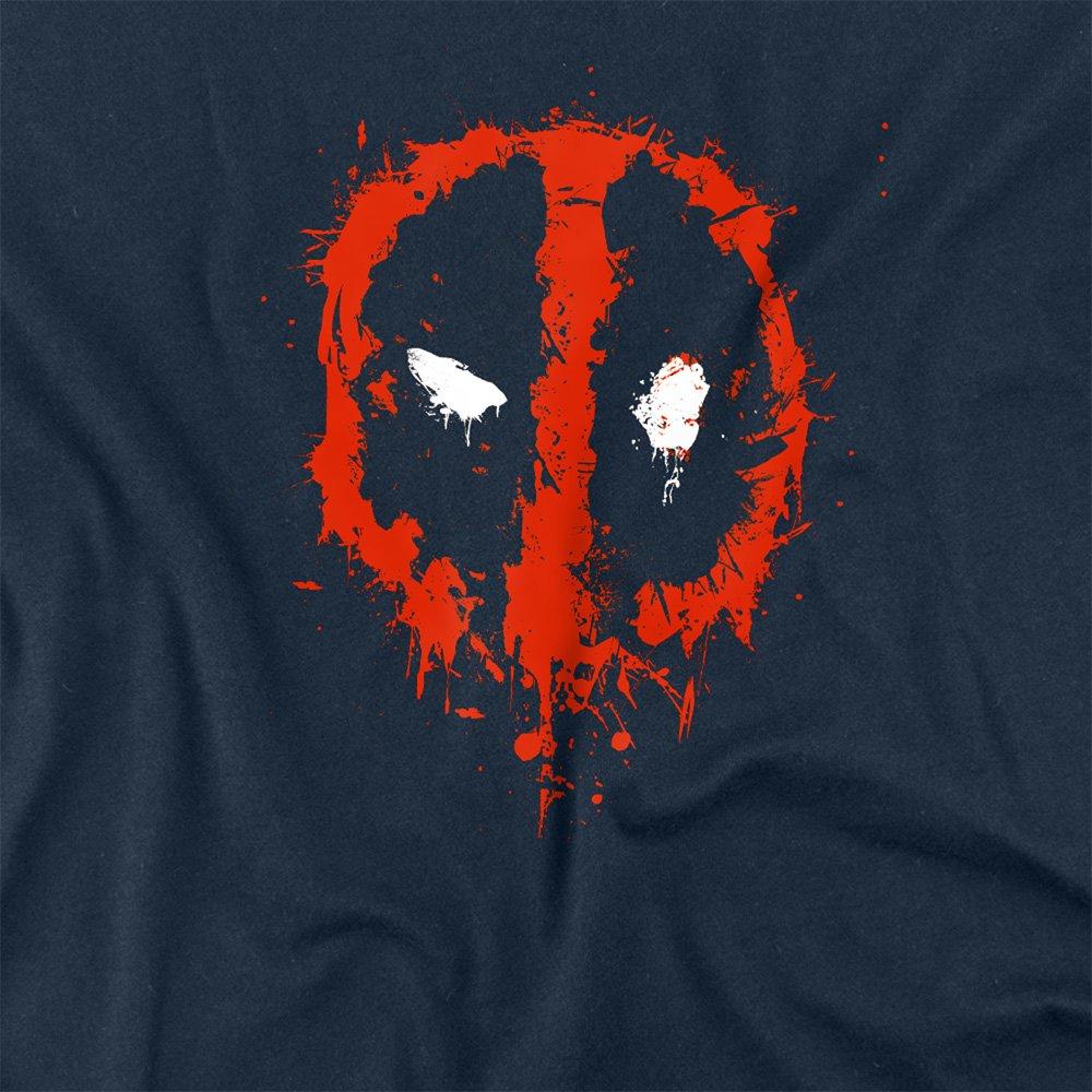 Navy - Marvel - Deadpool Paint Logo Long Sleeve T-Shirt - 2
