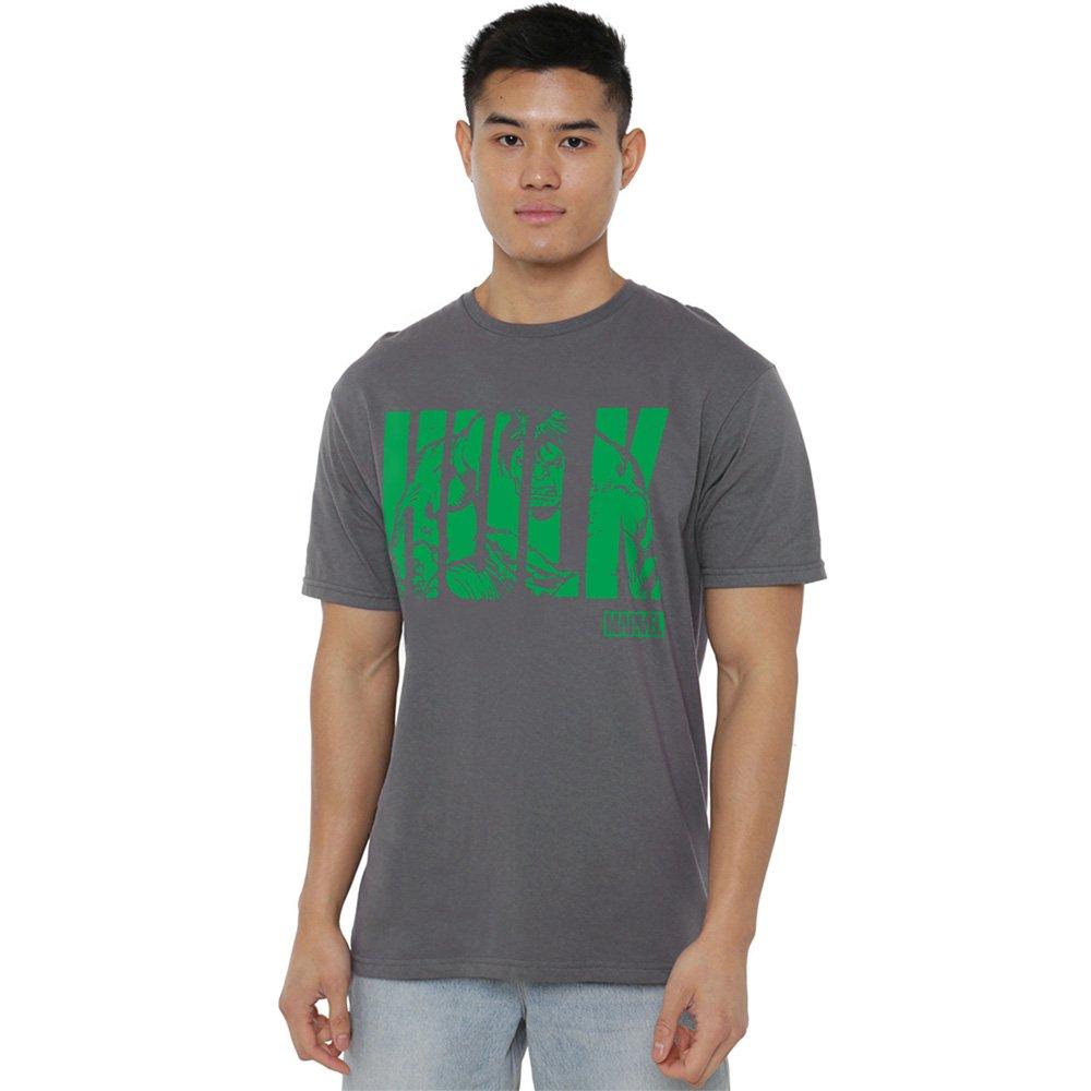 Grey - Marvel - Hulk Text T-Shirt - 1