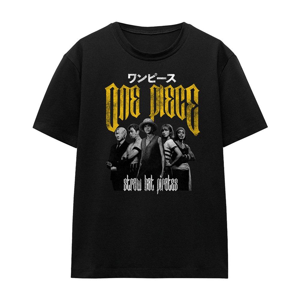 Black - One Piece - One Piece Group Shot Anime Band Ladies T Shirt Bl - 4