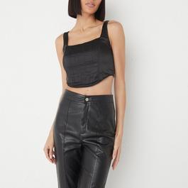 Missguided Satin Square Neck Corset Top