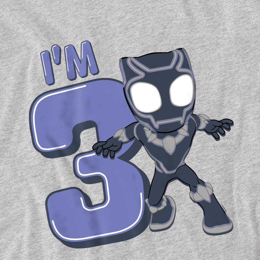 Light Grey - Black Panther - Black Panther Cute Birthday 3 Kids T-Shirt Light G - 2
