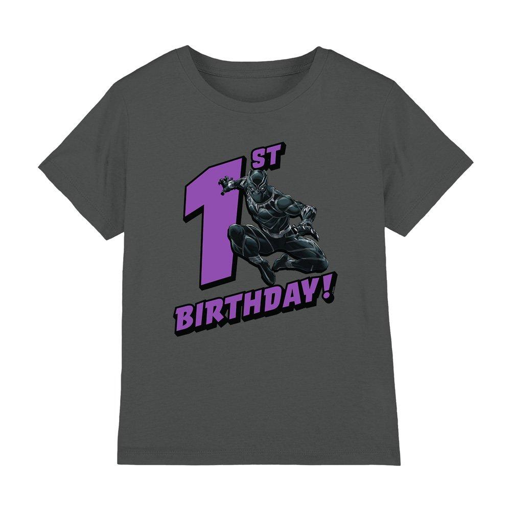 Charcoal - Black Panther - Black Panther Birthday 1 Kids T-Shirt Charcoal - 1