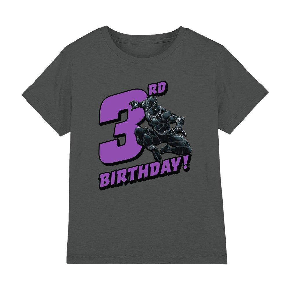 Charcoal - Black Panther - Black Panther Birthday 3 Kids T-Shirt Charcoal - 1