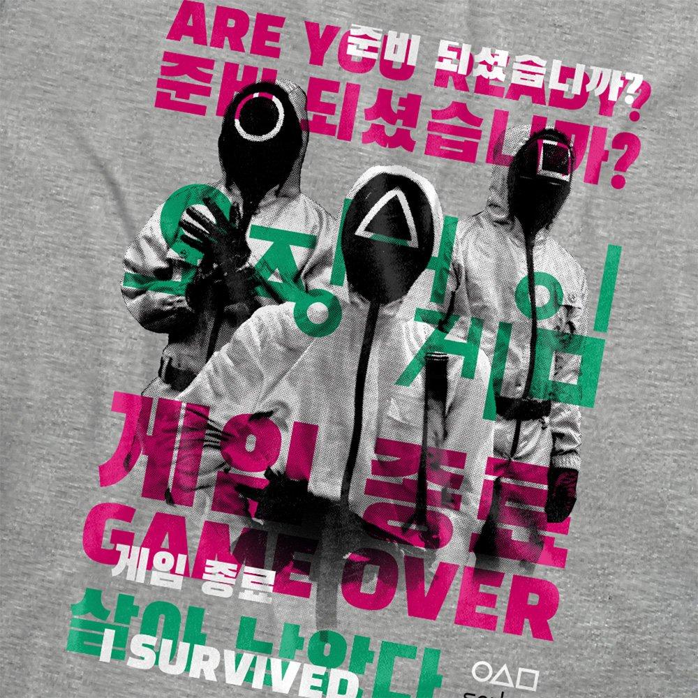 Grey - Squid Game - Squid Game Game Over Guards Overlay Ladies T Shirt - 2