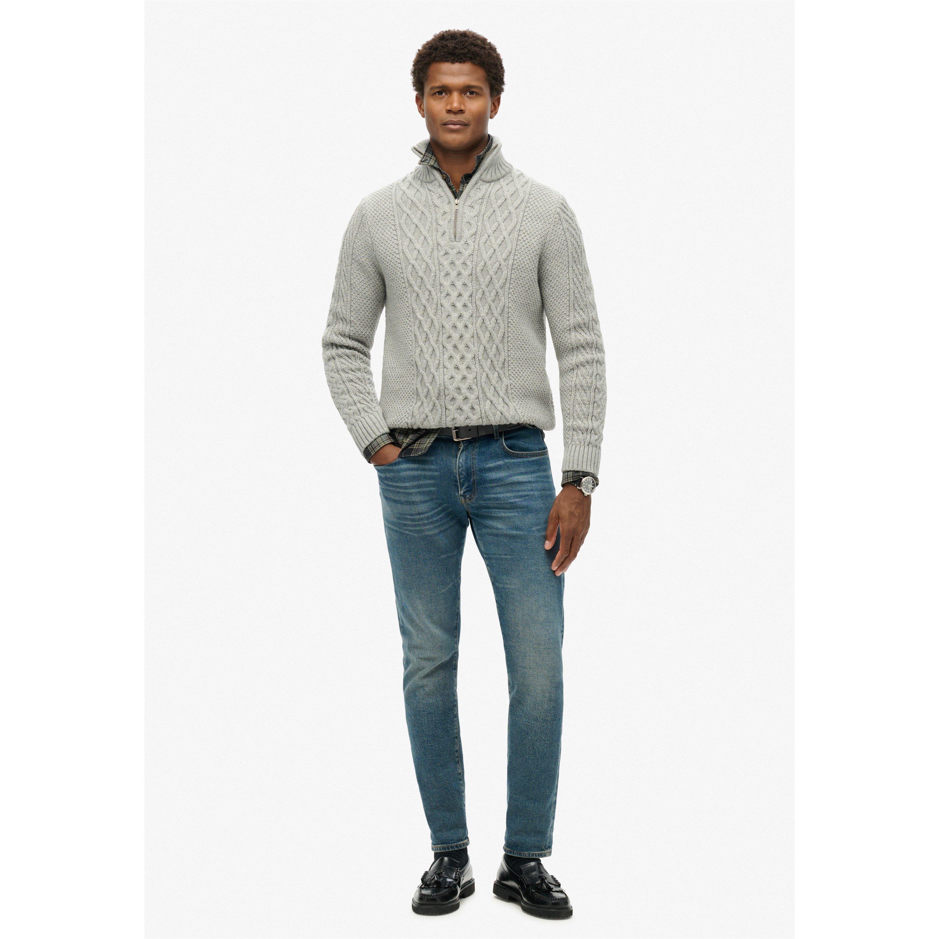 Mid Grey - Superdry - Half Zip Jumper - 5