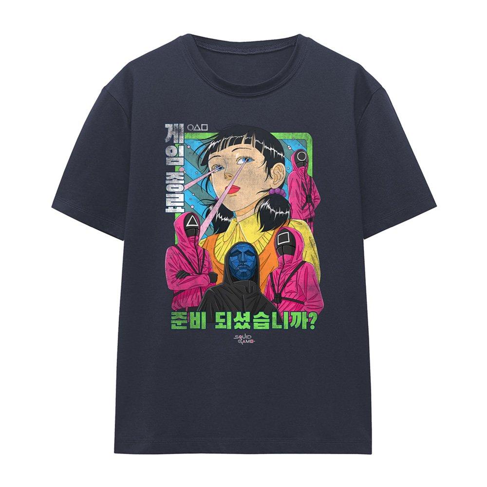 Navy - Squid Game - Squid Game Evil Group Anime Ladies T Shirt Deep N - 4