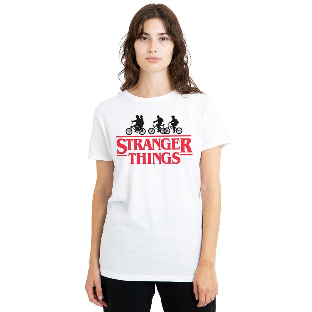 White - Stranger Things - Stranger Things Silhouette Bike Logo Ladies T Shir - 1
