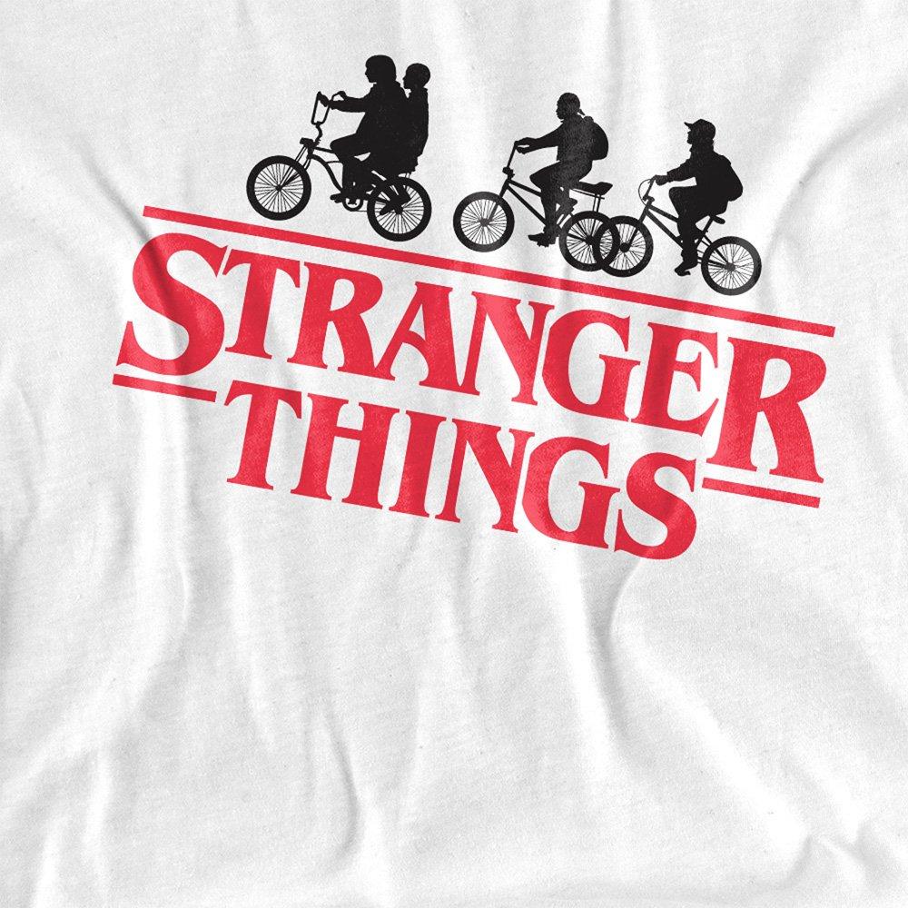 White - Stranger Things - Stranger Things Silhouette Bike Logo Ladies T Shir - 2