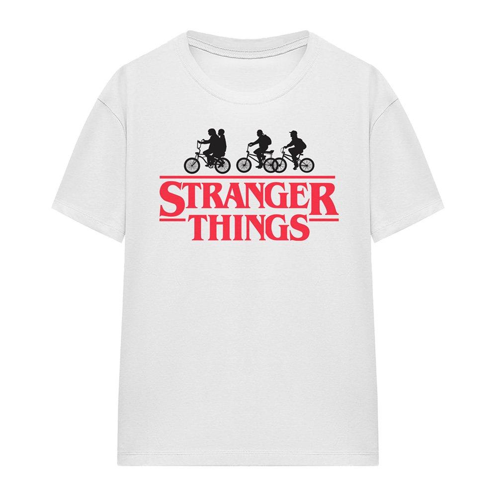 White - Stranger Things - Stranger Things Silhouette Bike Logo Ladies T Shir - 4