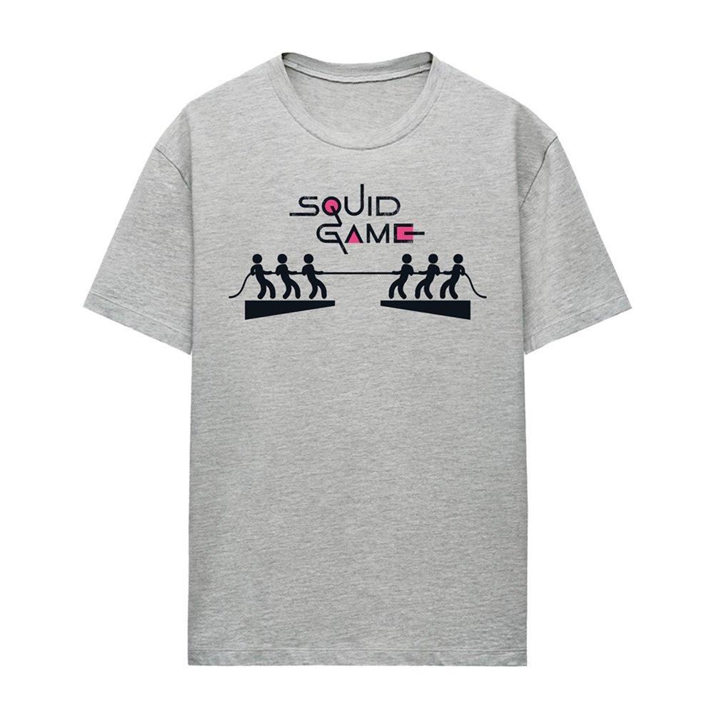 Grey - Squid Game - Squid Game Tug of War Ladies T Shirt Athletic Hea - 4