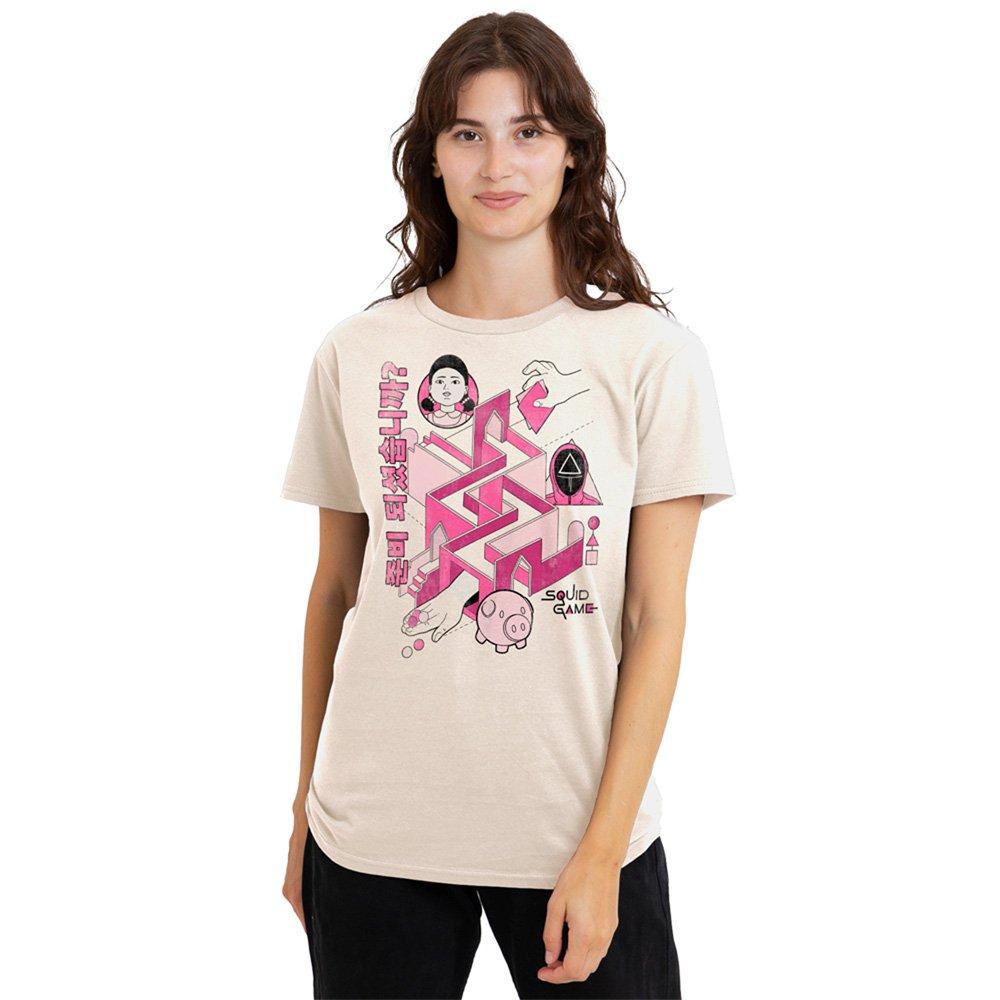 Natural - Squid Game - Squid Game Comic Maze Ladies T Shirt Natural - 1