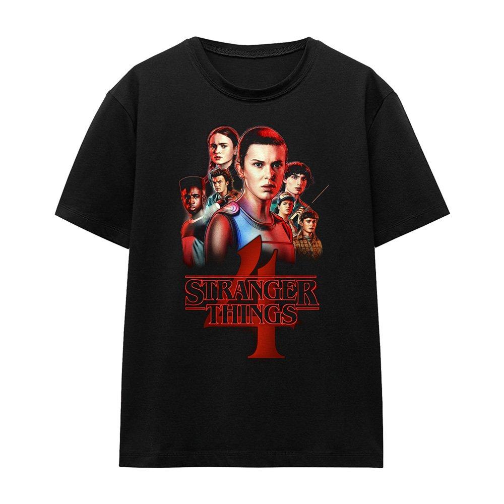 Black - Stranger Things - Stranger Things Season Four Poster T-Shirt Black - 4