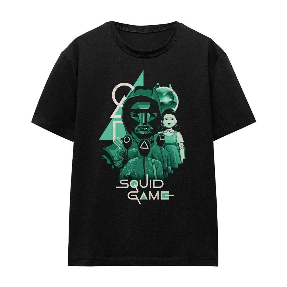 Black - Squid Game - Squid Game Front Man and Group Overlay Ladies T Sh - 4