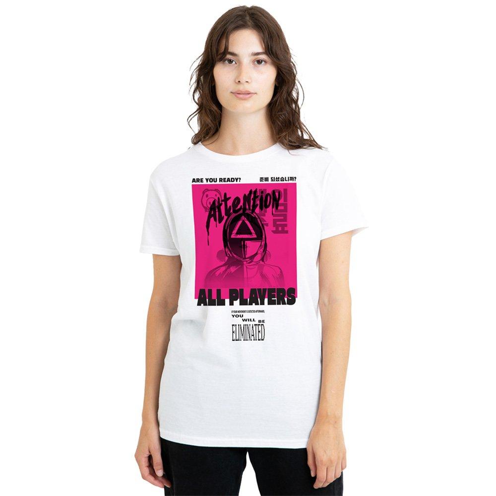 White - Squid Game - Squid Game Attention Guard Ladies T Shirt White - 1
