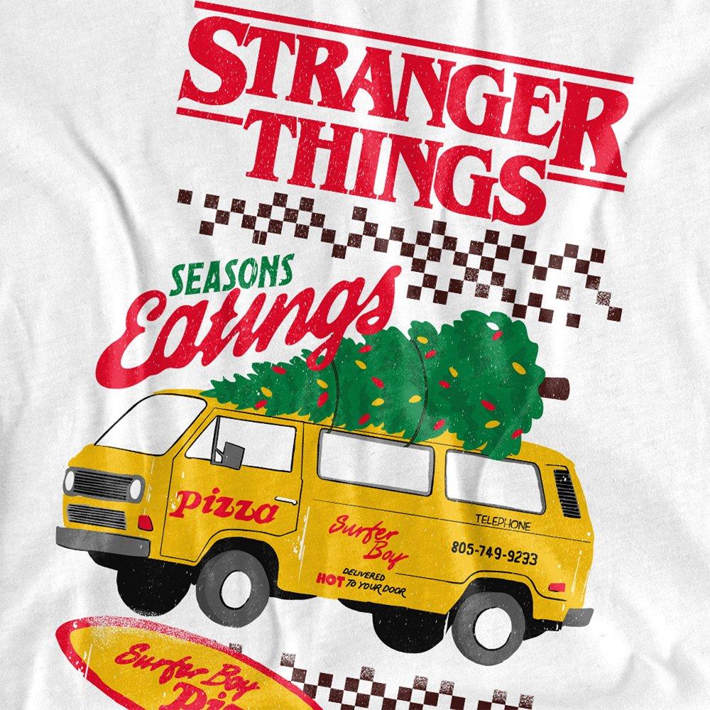 White - Stranger Things - Stranger Things Seasons Eatings Pizza Van Christma - 2