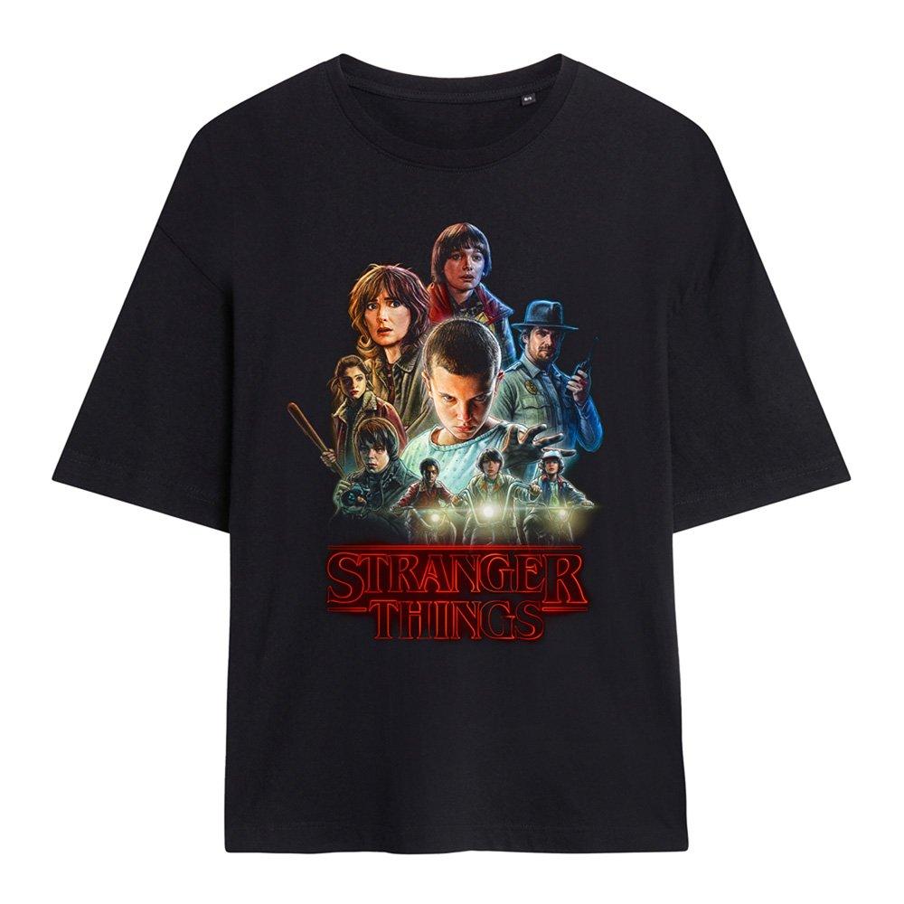 Black - Stranger Things - Stranger Things Season One Poster Oversized T-Shir - 1