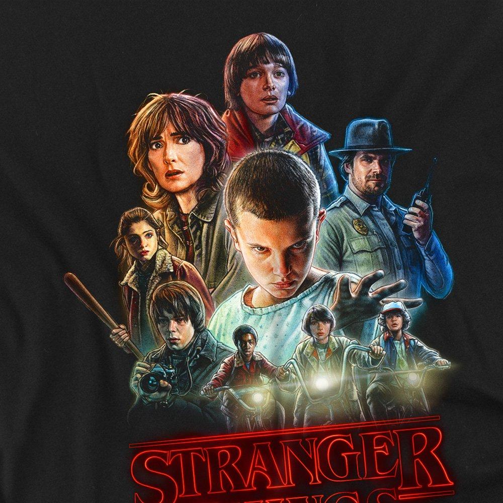 Black - Stranger Things - Stranger Things Season One Poster Oversized T-Shir - 2