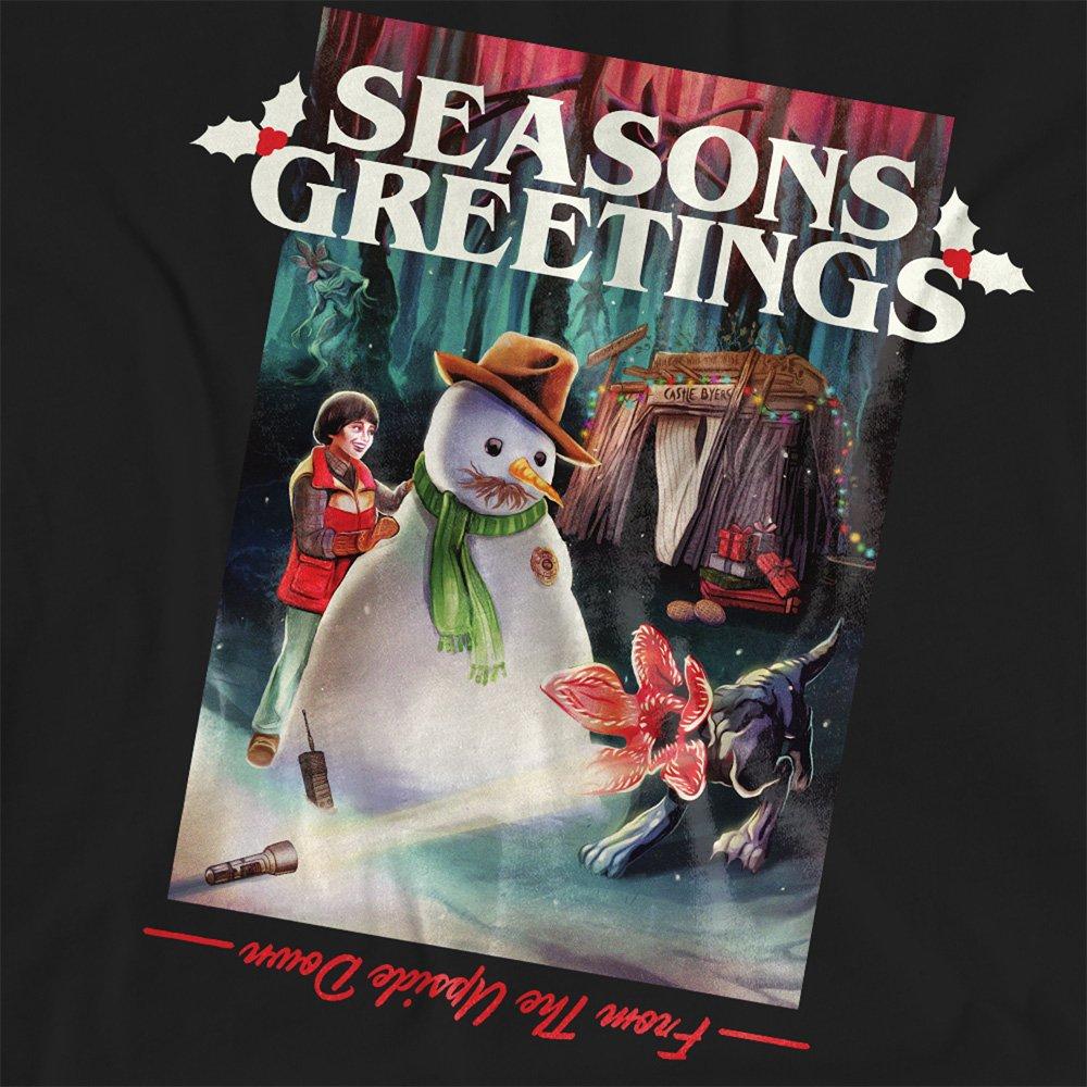Black - Stranger Things - Stranger Things Seasons Greetings Snowman Christma - 2