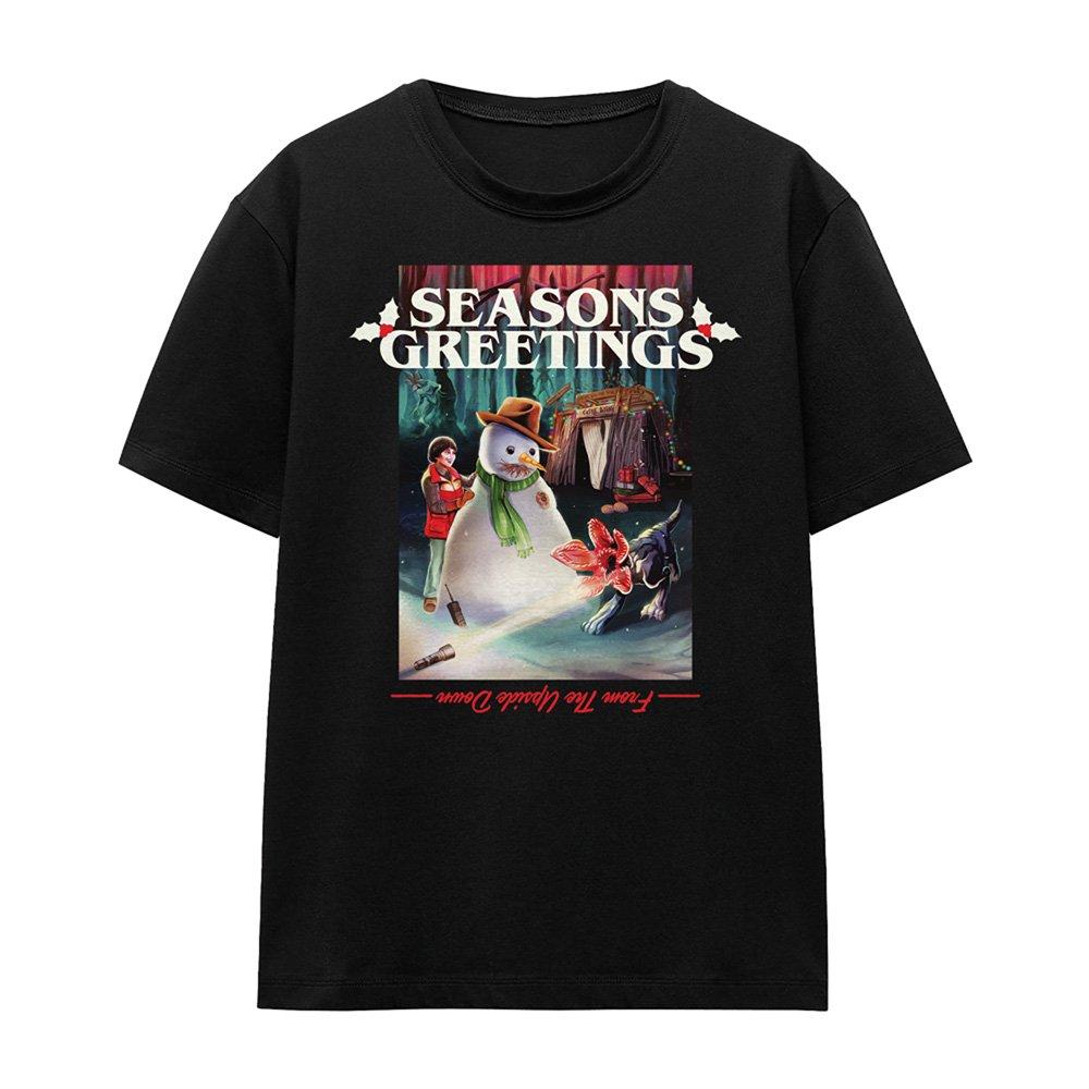 Black - Stranger Things - Stranger Things Seasons Greetings Snowman Christma - 4