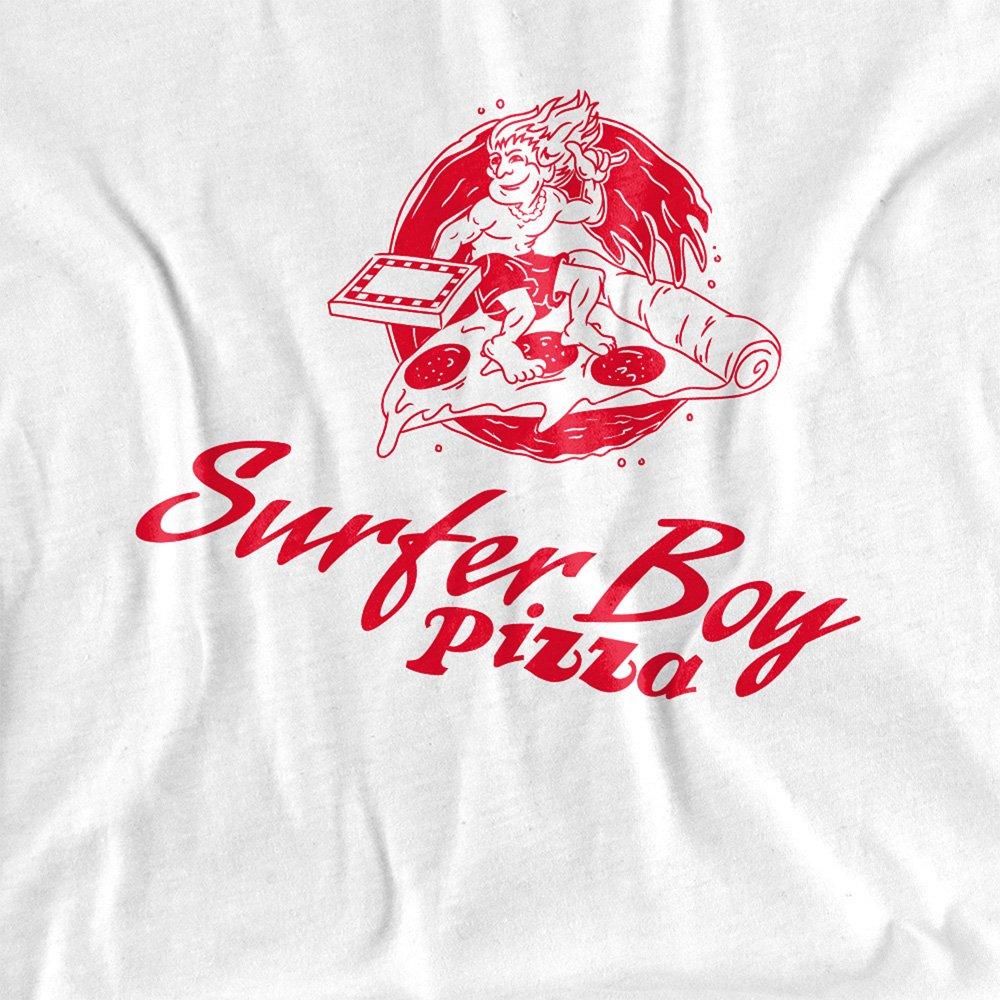 White - Stranger Things - Stranger Things Surfer Boy Pizza Ladies T Shirt W - 2