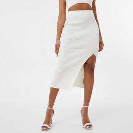 Jack Wills Ribbed Split Midi Skirt