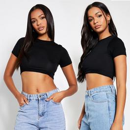 I Saw It First Fitted Crop T Shirt 2 Pack