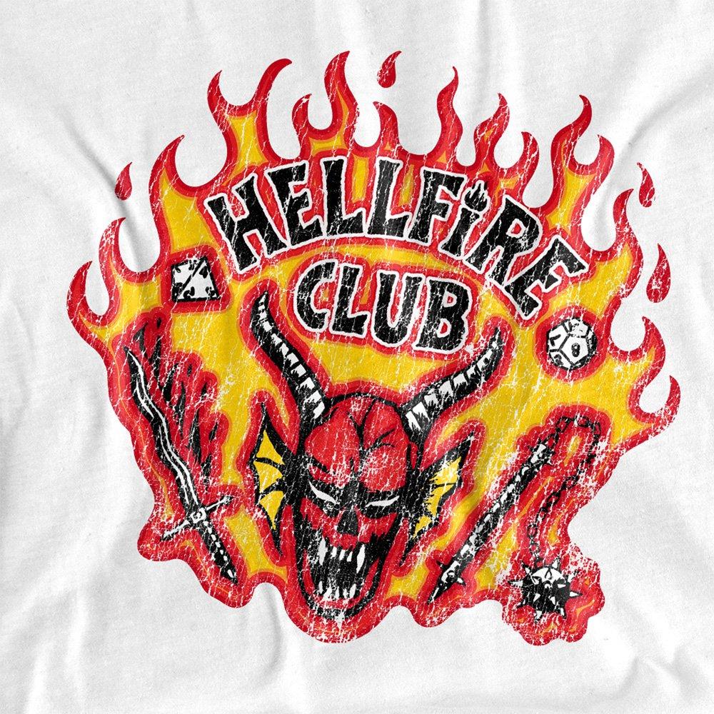 White - Stranger Things - Stranger Things Hellfire Flames T-Shirt White - 2
