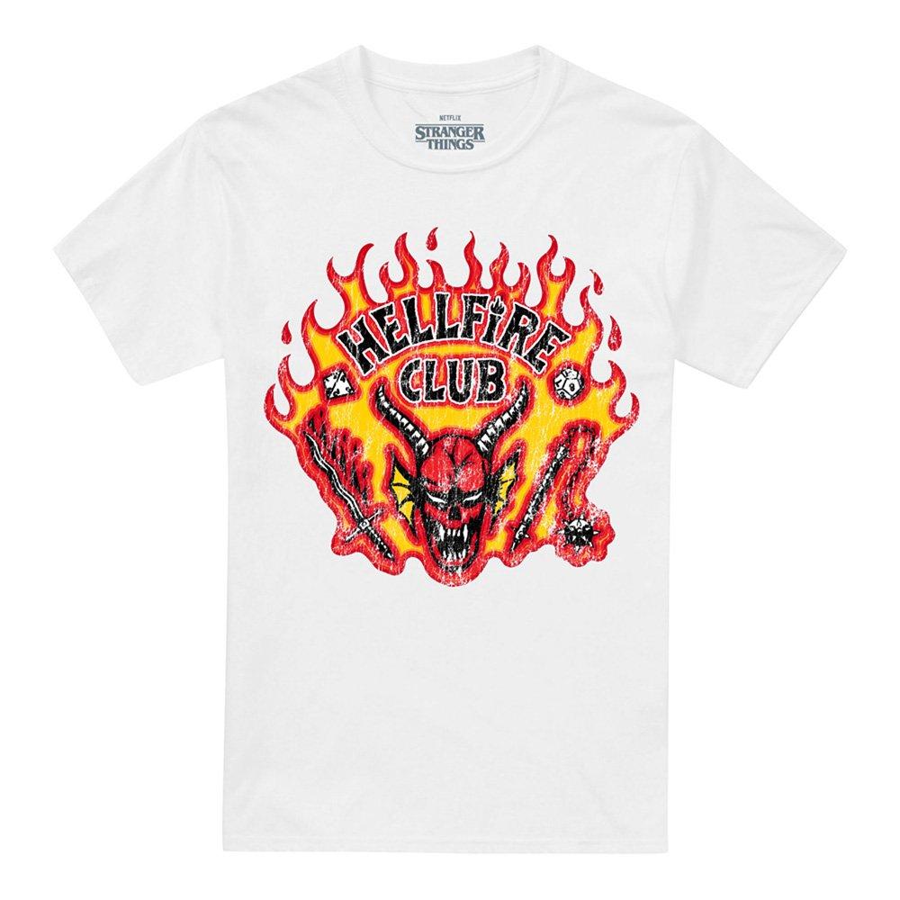 White - Stranger Things - Stranger Things Hellfire Flames T-Shirt White - 4