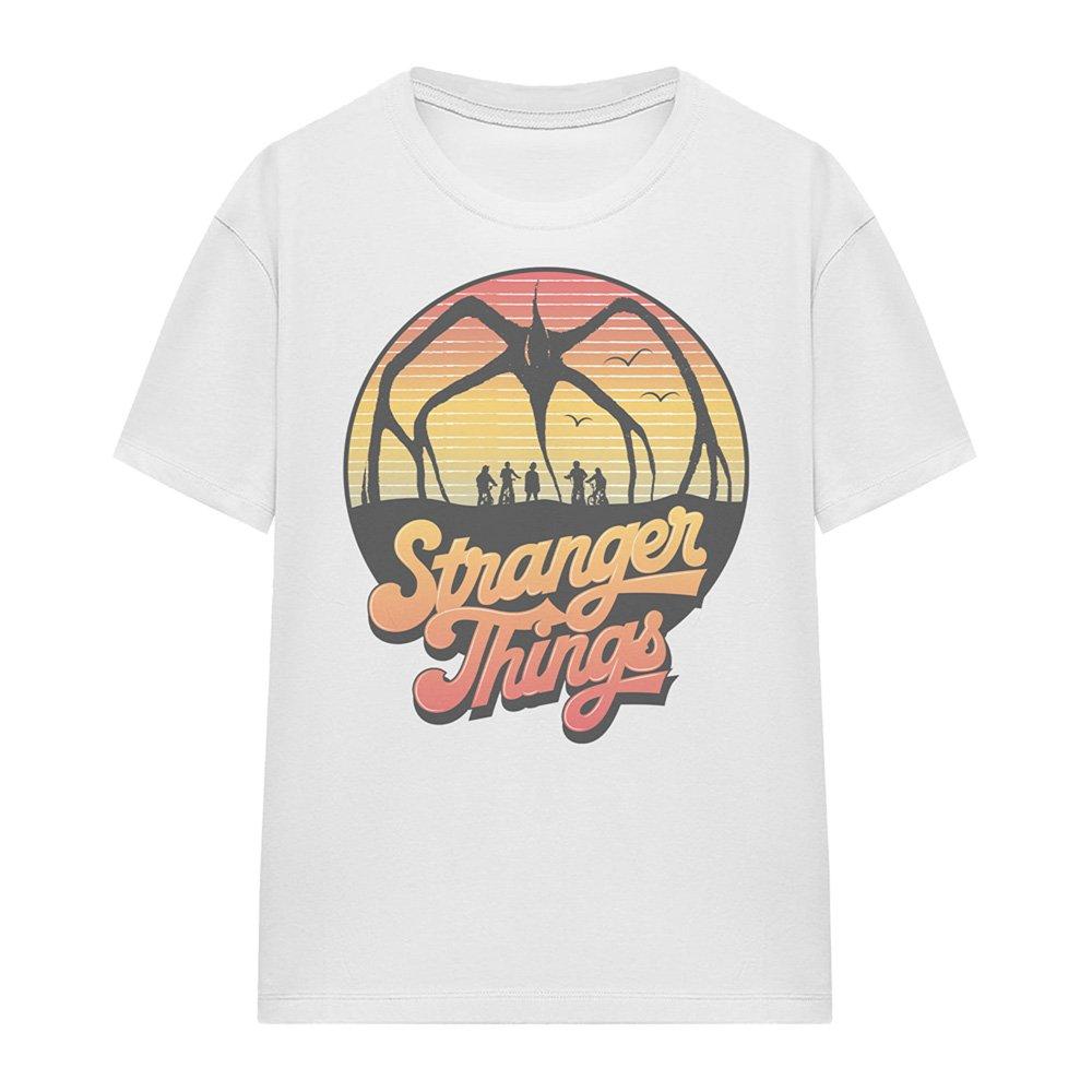 White - Stranger Things - Stranger Things 80S Sunset Mindflayer Group T-Shi - 4