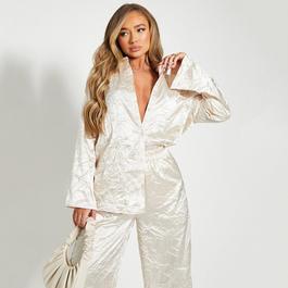 I Saw It First ISAWITFIRST Co Ord Hammered Satin Oversized Shirt