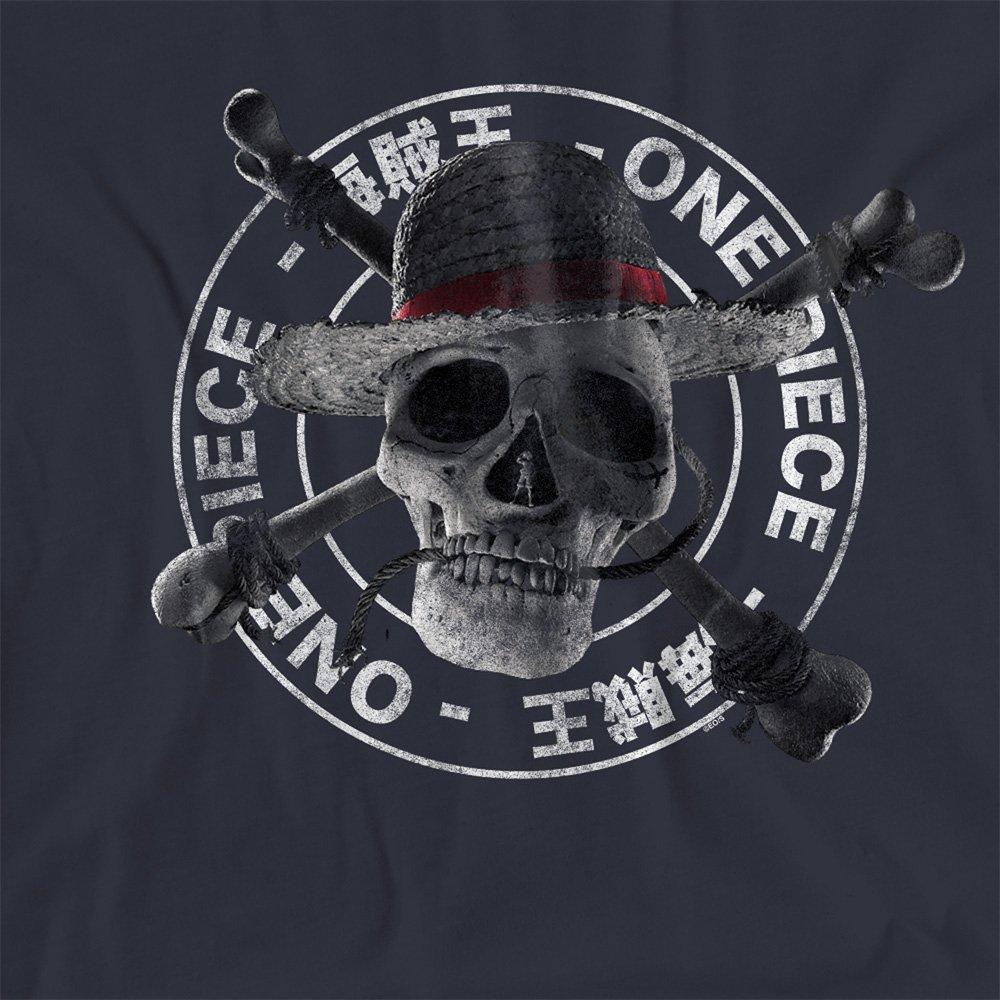 Navy - One Piece - One Piece Skull and Crossbones Stamp Ladies T Shir - 2