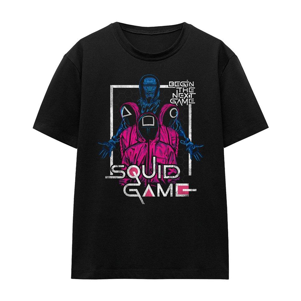Black - Squid Game - Squid Game Front Man Guards Ladies T Shirt Black - 4