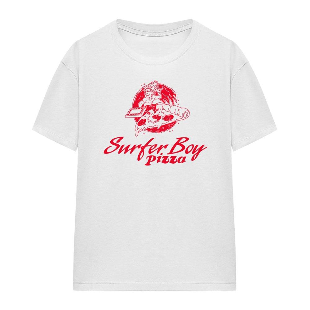 White - Stranger Things - Stranger Things Surfer Boy Pizza Ladies T Shirt W - 4