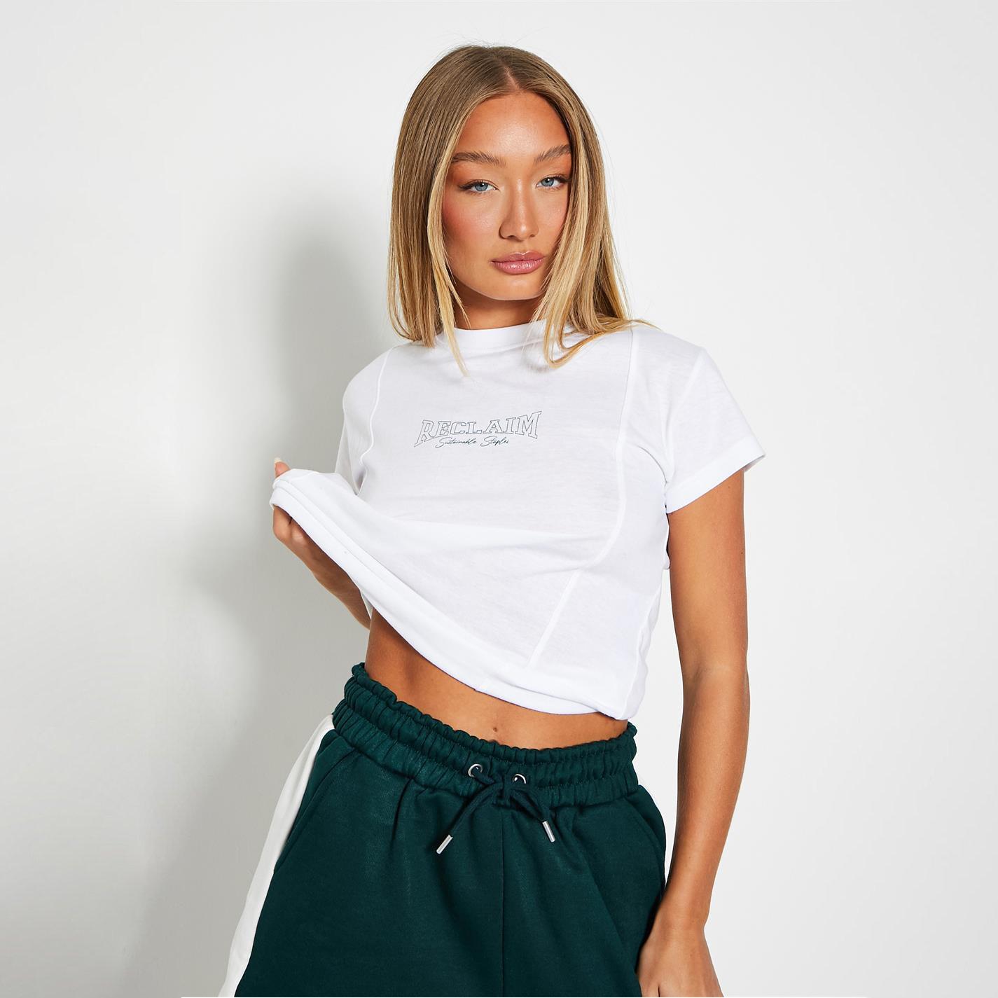 White - I Saw It First - ISAWITFIRST Reclaim Staples Fitted T Shirt - 1