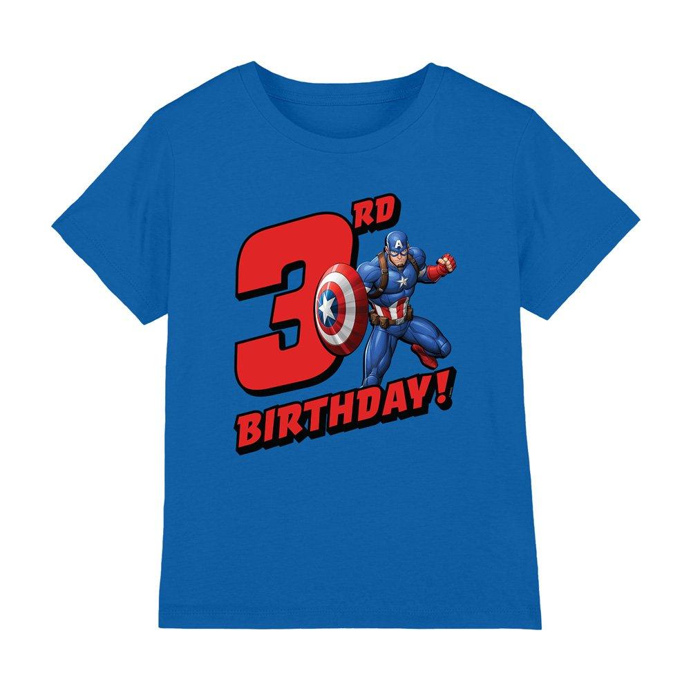 Royal - Captain America - Captain America Birthday 3 Kids T-Shirt Royal - 1