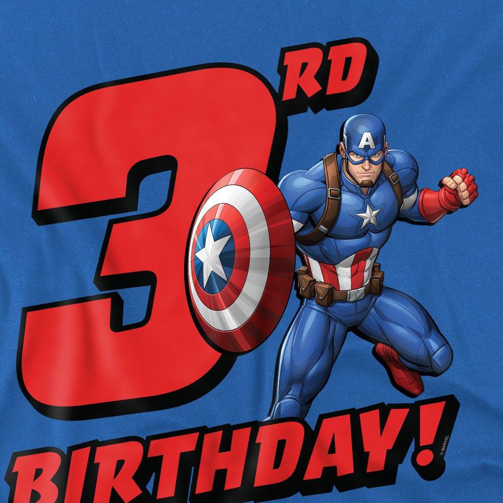 Royal - Captain America - Captain America Birthday 3 Kids T-Shirt Royal - 2