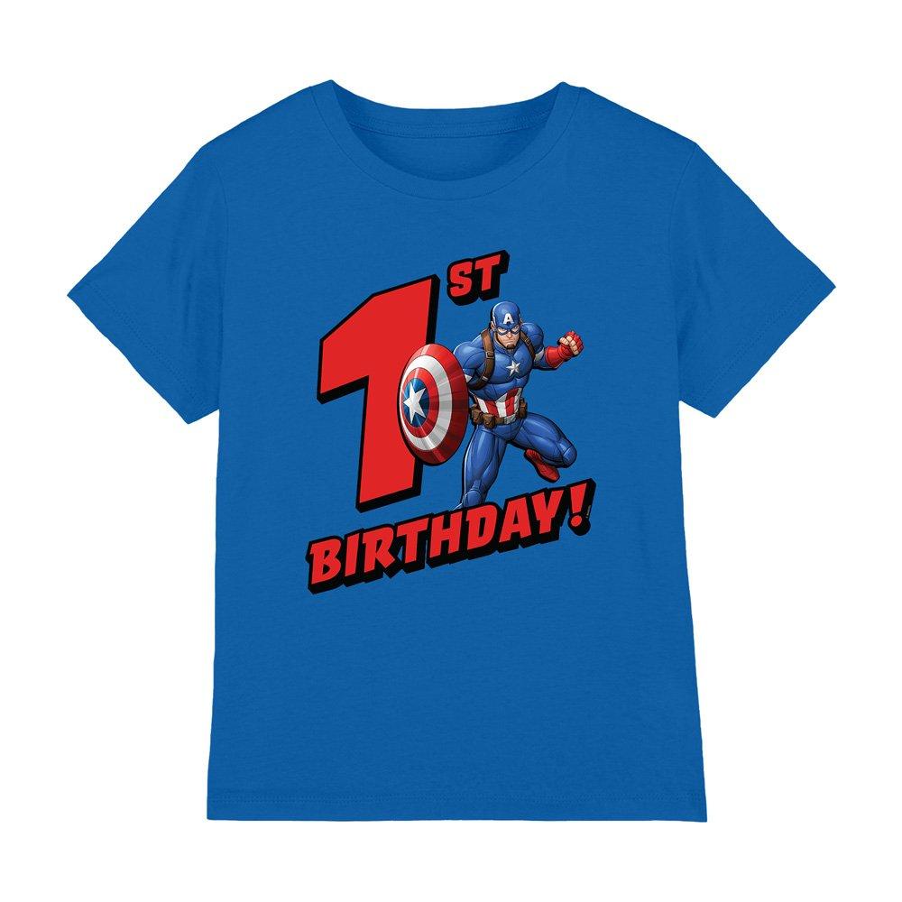 Royal - Captain America - Captain America Birthday 1 Kids T-Shirt Royal - 1