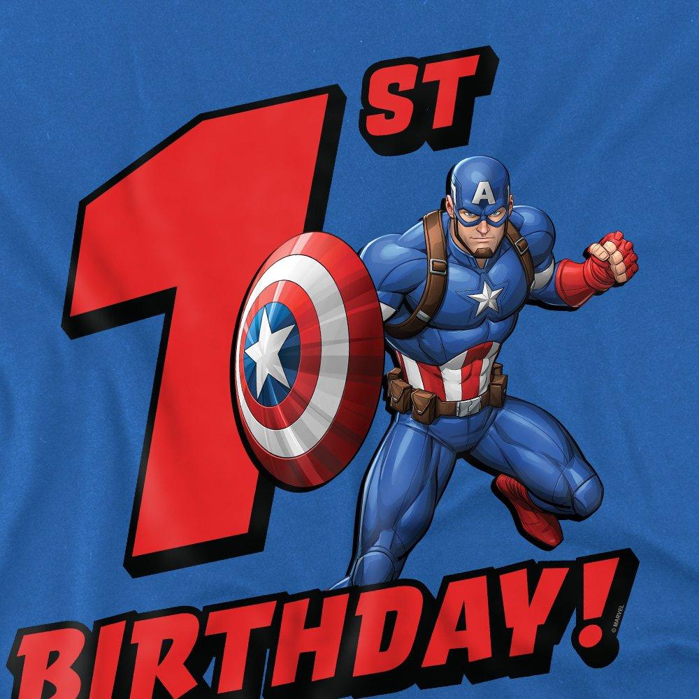 Royal - Captain America - Captain America Birthday 1 Kids T-Shirt Royal - 2
