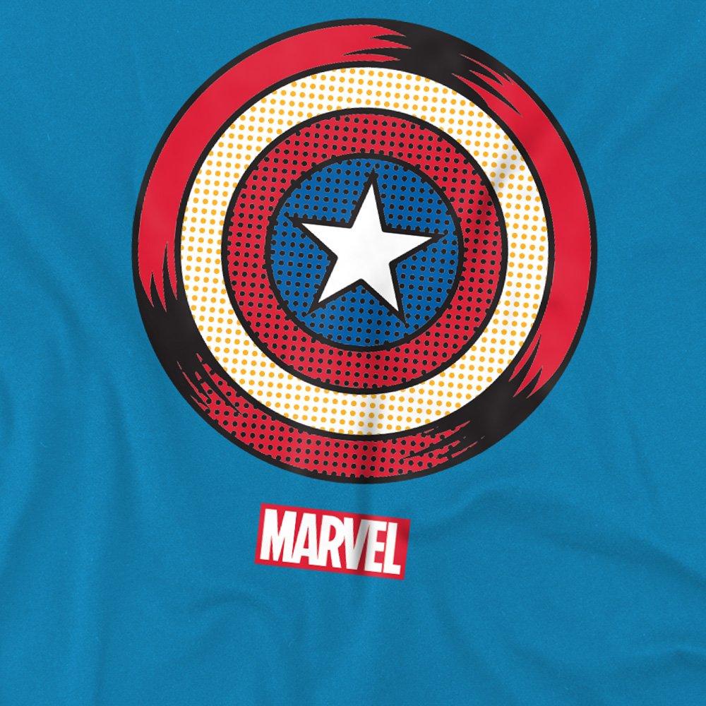 Bright Blue - Captain America - Marvel Captain America Pop Art Shield T-Shirt Brig - 2