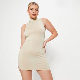 I Saw It First ISAWITFIRST Glitter Stretch High Neck Racer Bodycon Mini Dress