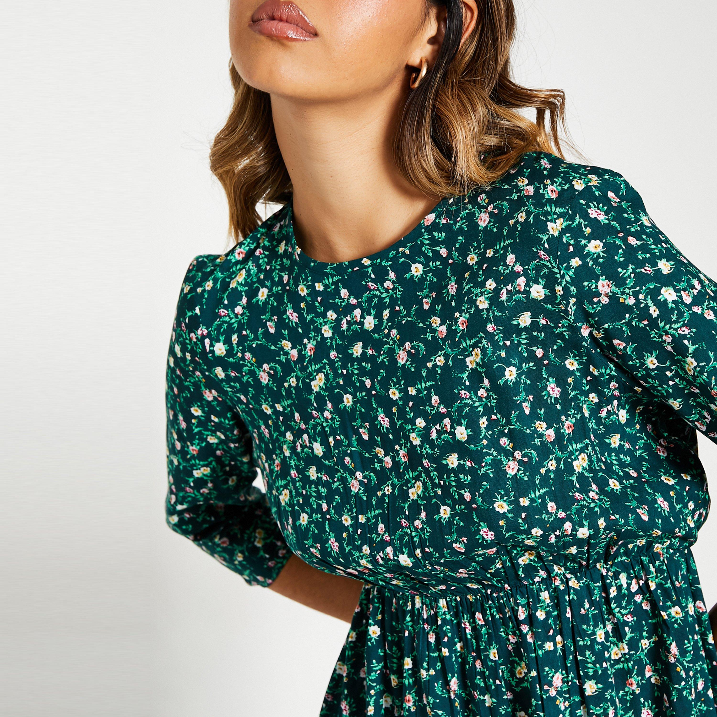 Emerald Green - I Saw It First - ISAWITFIRST Frill Hem Smock Midi Dress - 6