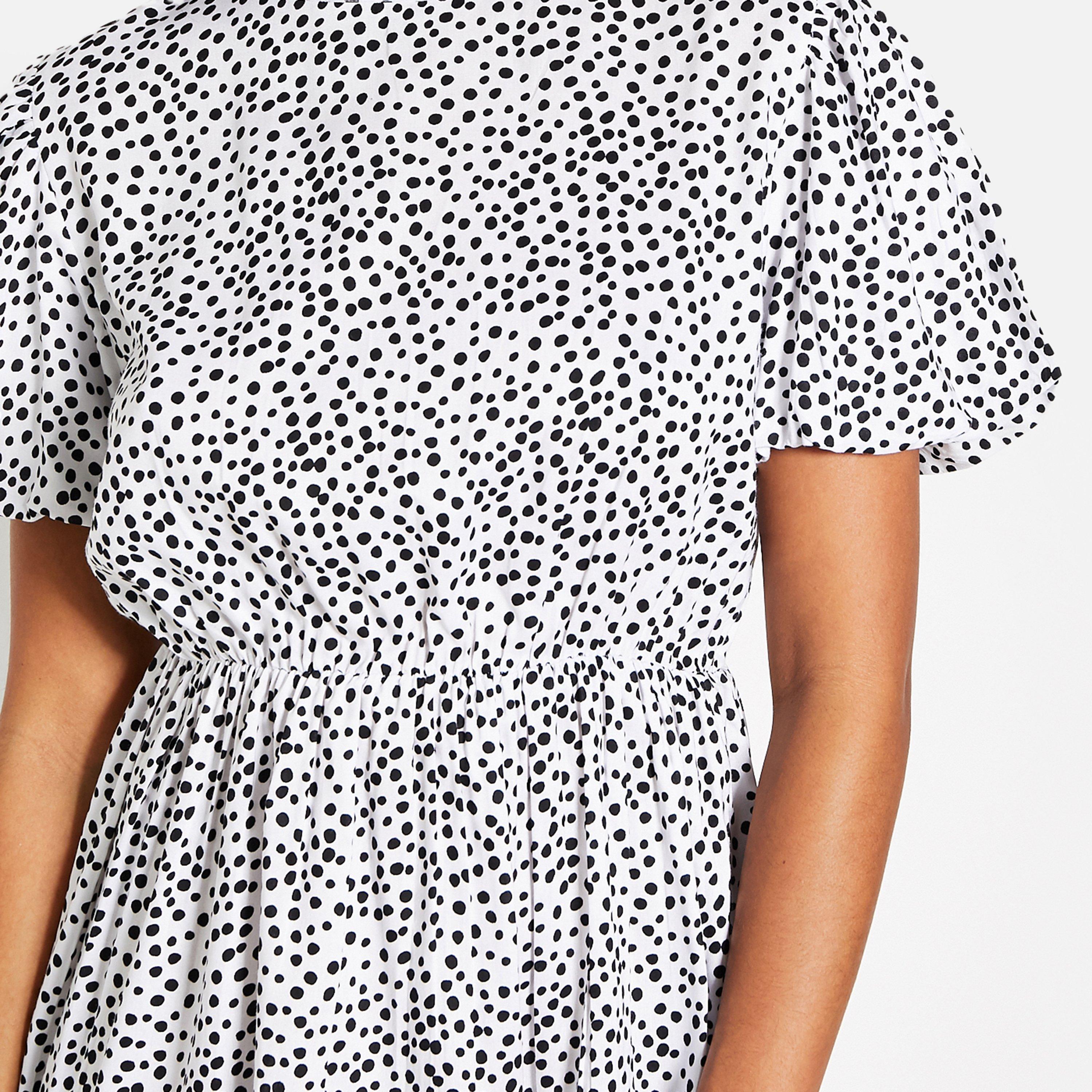 White - I Saw It First - ISAWITFIRST Polka Dot Puffball Sleeve Mini Dress - 5