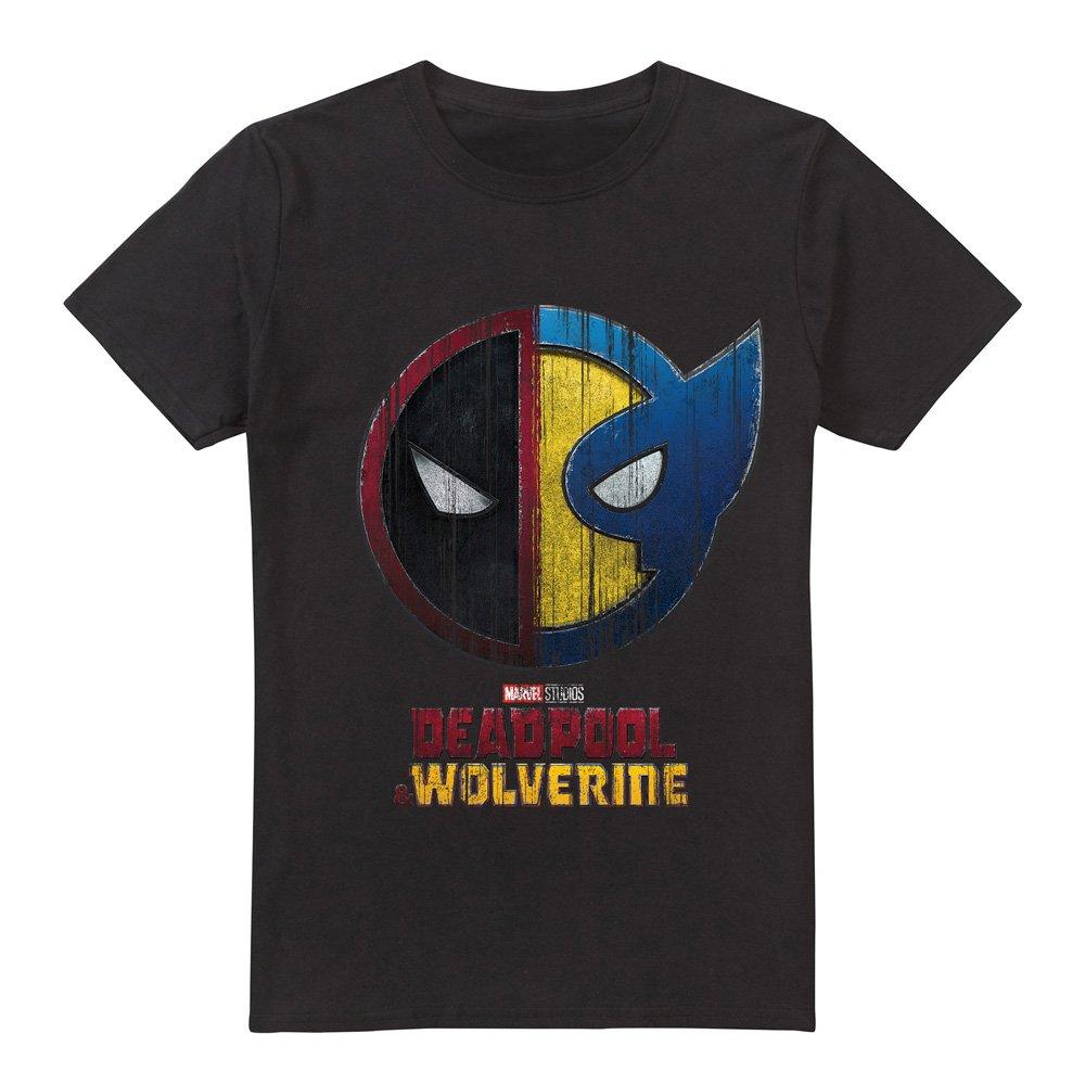 Black - Marvel - DEADPOOL & WOLVERINE WORN CREST T-Shirt Black - 4
