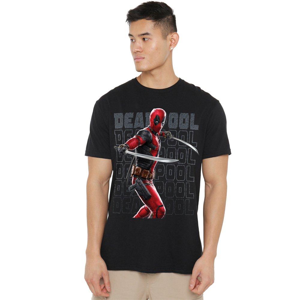 Black - Marvel - Deadpool Wolverine Wade Katanas T Shirt Black - 1