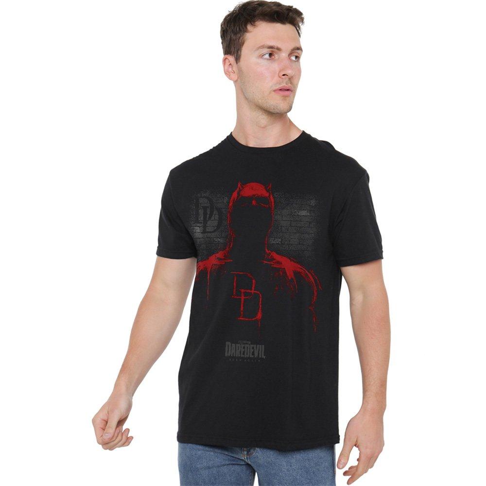 Black - Marvel - Daredevil Man Without Fear Paint T Shirt Black - 1