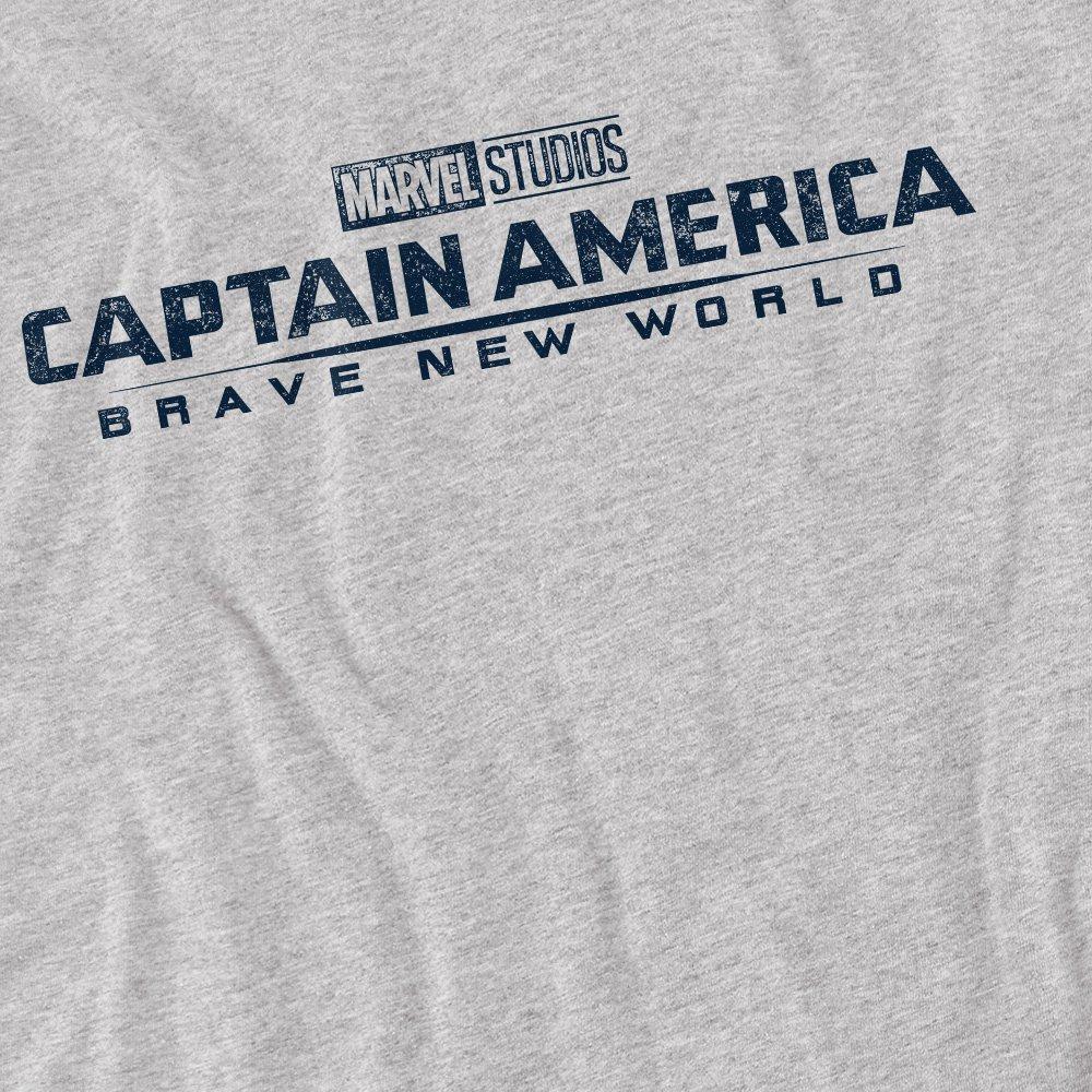 Light Grey - Marvel - Captain America Brave New World Distressed Logo T- - 2